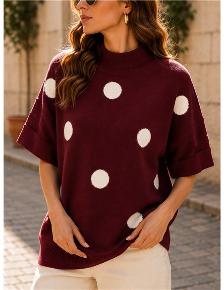 pull à pois oversize
