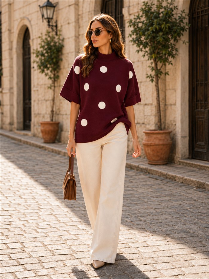 pull à pois oversize