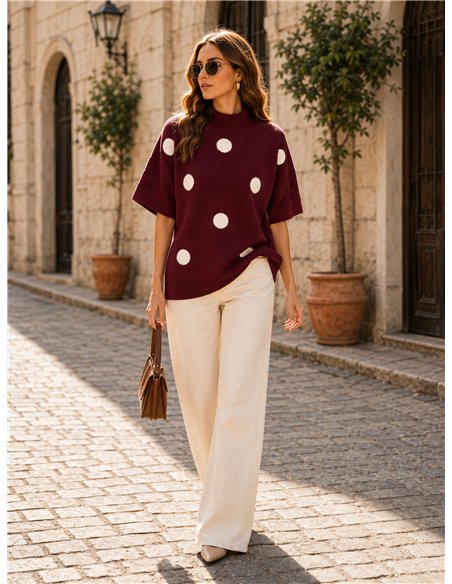 pull à pois oversize