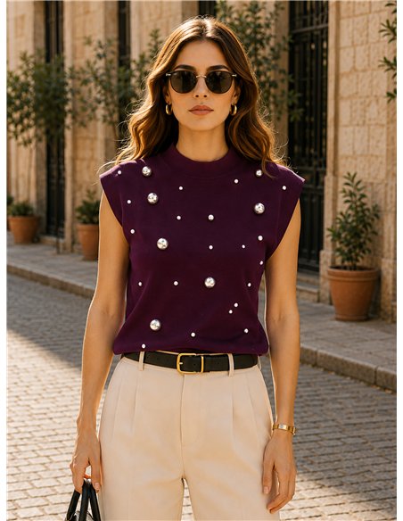 Top de punto con tachas