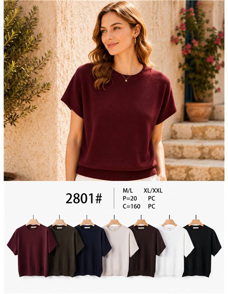 Pull à manches courtes et col rond