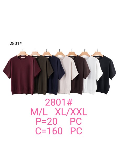 Pull à manches courtes et col rond