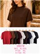 Jersey manga corta cuello subido con strass