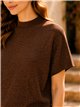 Jersey manga corta cuello subido con strass