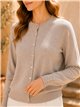 Veste en maille à col rond et boutons dorés