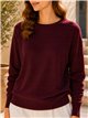 suéter básico de gola redonda oversized