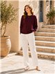 suéter básico de gola redonda oversized