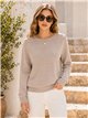Jersey cuello redondo con tachas en hombros