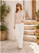 Jersey cuello redondo con tachas en hombros