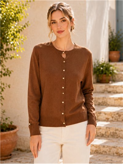 Giacca in maglia con bottoni dorati