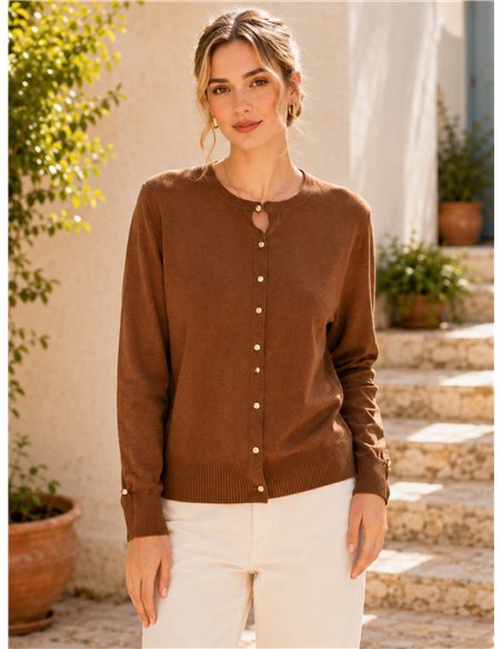 Giacca in maglia con bottoni dorati