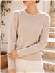Jersey cuello redondo con botones en puños
