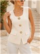 Chaleco de punto con botones flor