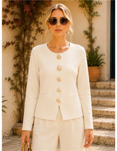 Cardigan con bottoni gioiello