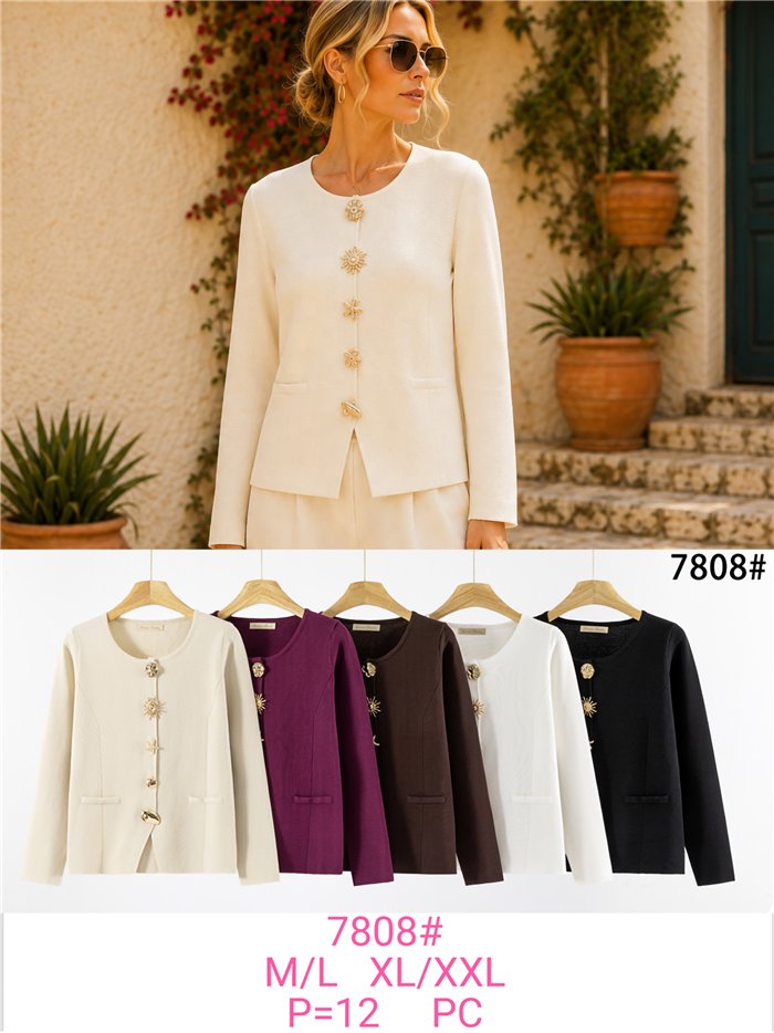 Cardigan con bottoni gioiello