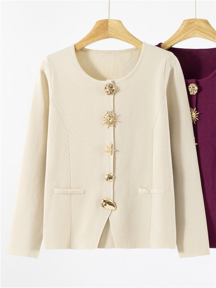 Cardigan con bottoni gioiello