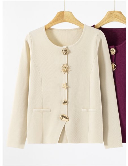 Cardigan con bottoni gioiello