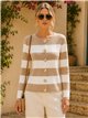 Chaqueta de punto rayas con botones efecto martillado