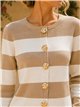 Chaqueta de punto rayas con botones efecto martillado