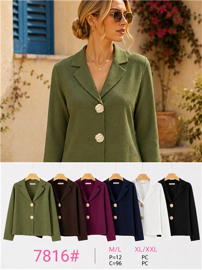 Blazer de malha com botões de efeito martelado 2