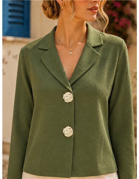 Blazer de malha com botões de efeito martelado