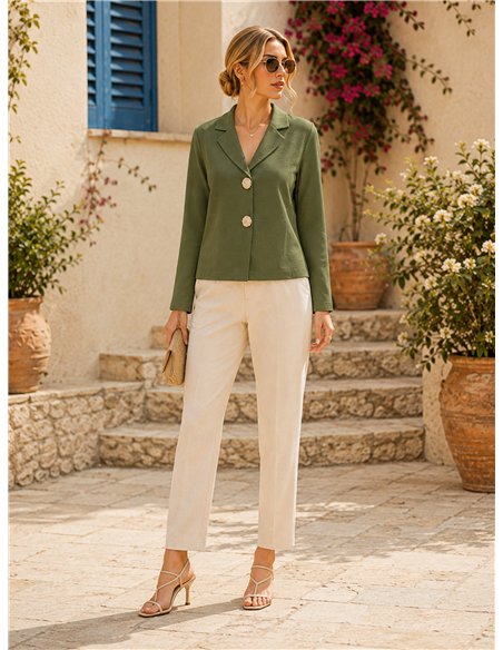 Blazer de malha com botões de efeito martelado