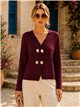 Cardigan croisé à boutons bijoux