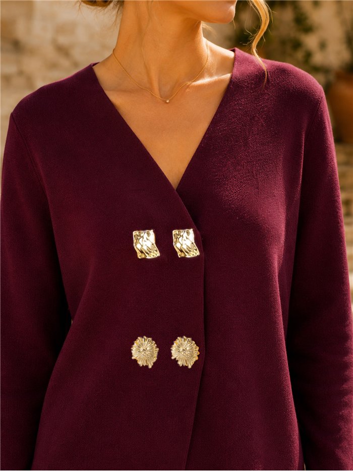 Cardigan croisé à boutons bijoux