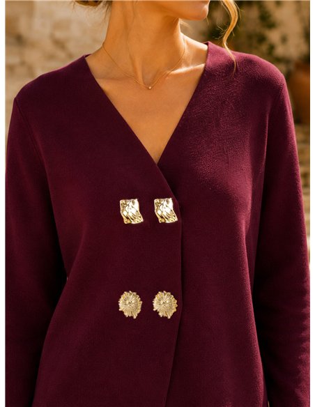 Cardigan croisé à boutons bijoux