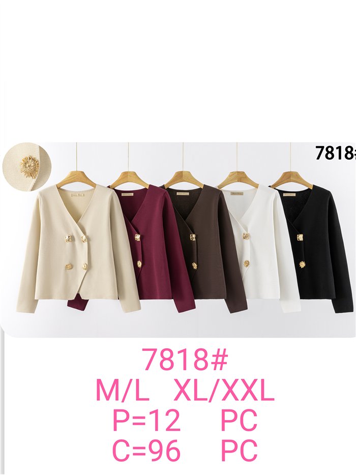Cardigan croisé à boutons bijoux