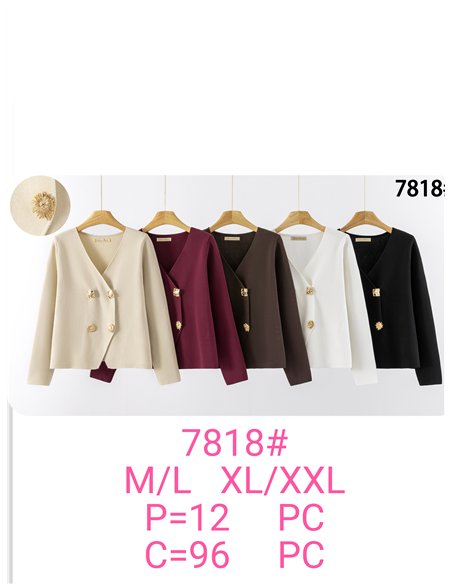 Cardigan croisé à boutons bijoux