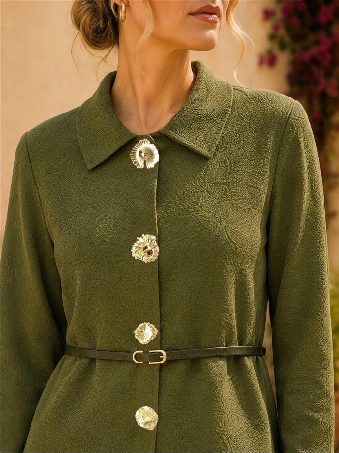 Ensemble veste en maille et pantalon large avec ceinture