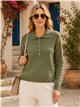 Jersey cuello polo con botones dorados