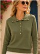Jersey cuello polo con botones dorados
