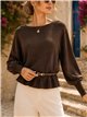 Jersey soft con cinturón y bajo volante