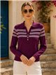 Jersey rayas cuello polo con botones dorados