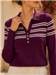 Jersey rayas cuello polo con botones dorados