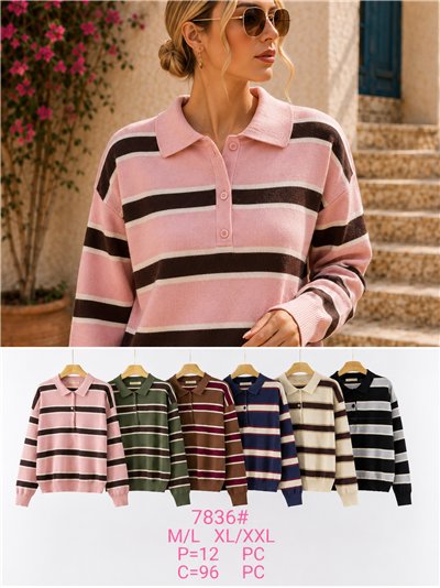 Jersey rayas cuello polo  2