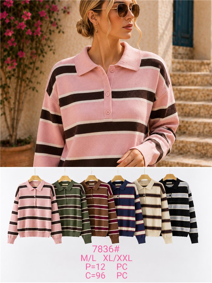 Jersey rayas cuello polo 