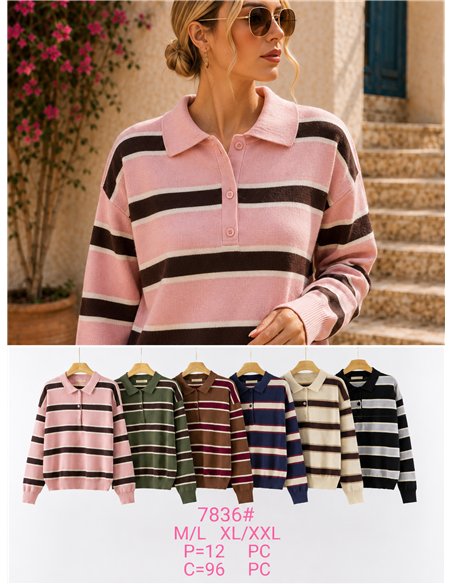 Jersey rayas cuello polo 