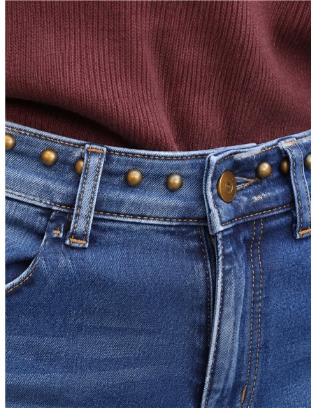 Jeans wide leg tachuelas