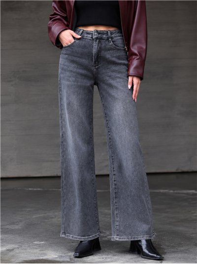 Jeans wide leg gris lavado