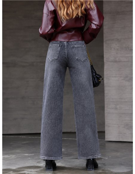 Jeans wide leg gris lavado