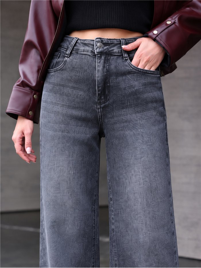 Jeans wide leg gris lavado