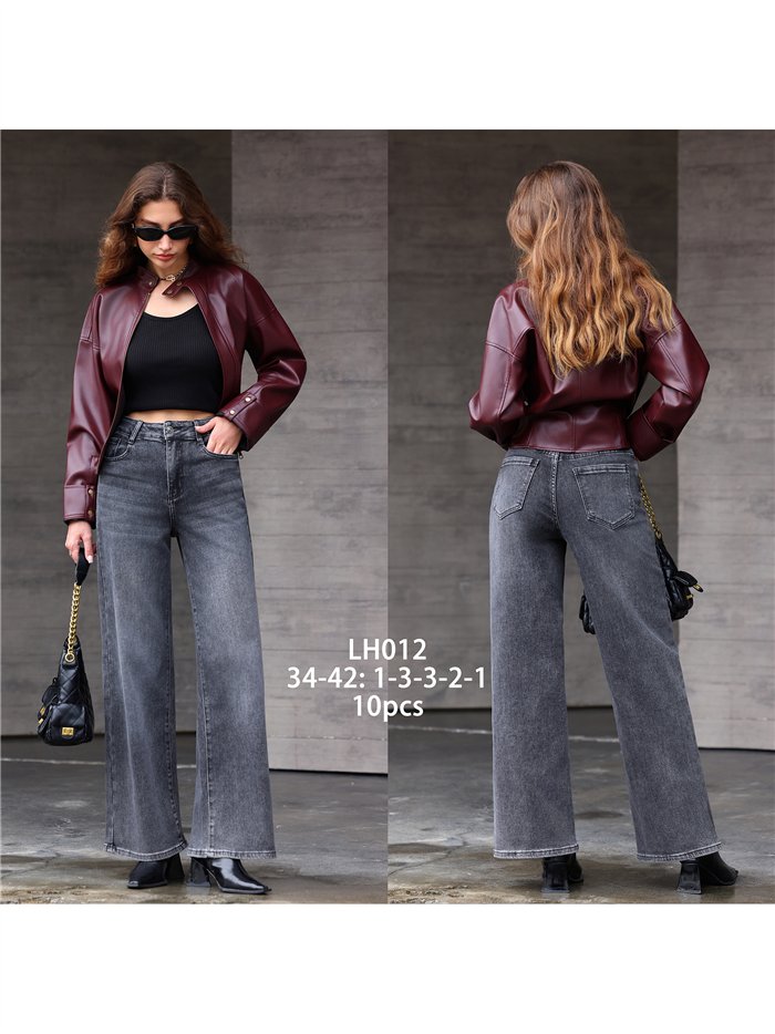 Jeans wide leg gris lavado