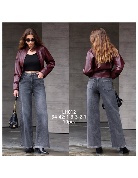 Jeans wide leg gris lavado
