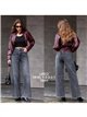 Jeans wide leg gris lavado