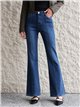 Jeans flare costura frontal