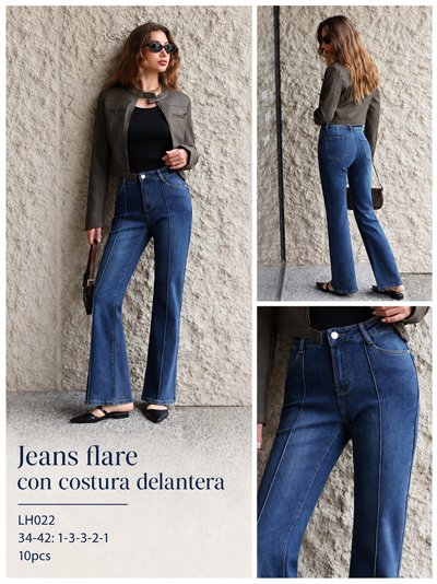 Jeans flare costura frontal 2