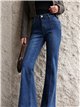 Jeans flare costura frontal